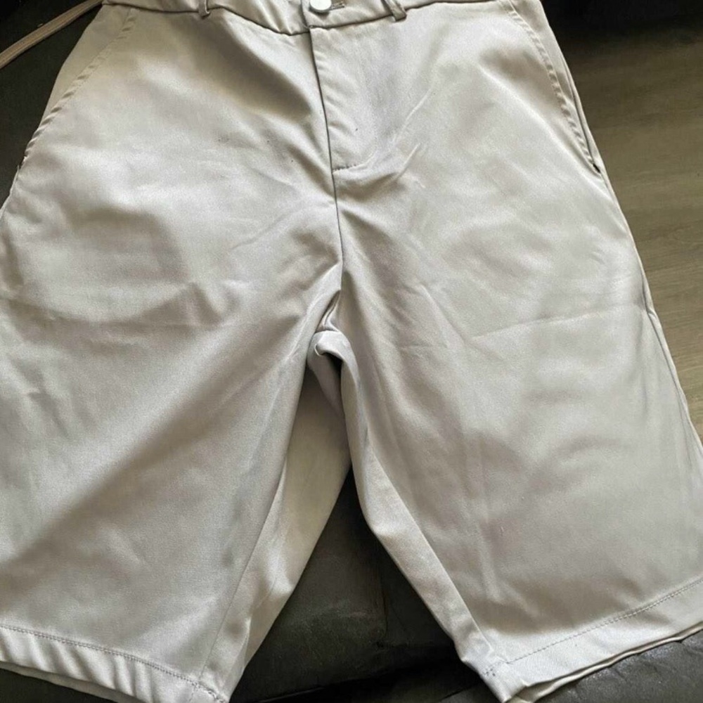 SHEIN Light Gray Flat Front Men's Shorts